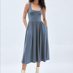 Wilfred market dress granite blue M